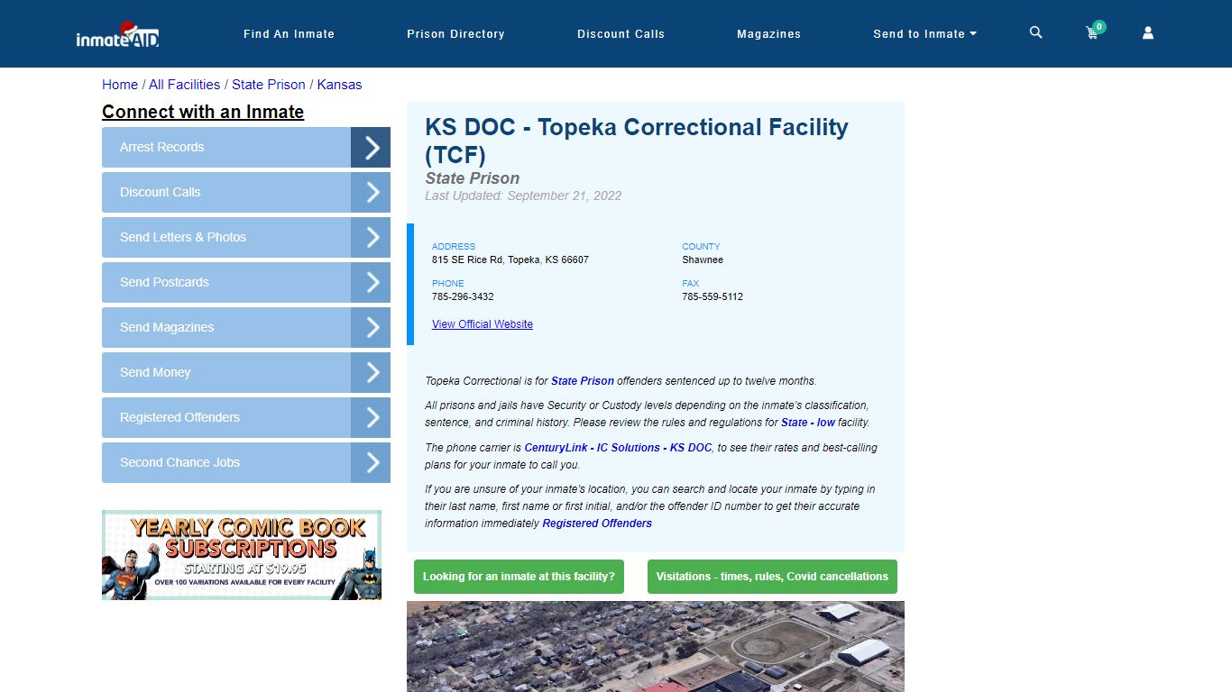 KS DOC - Topeka Correctional Facility (TCF) - InmateAid